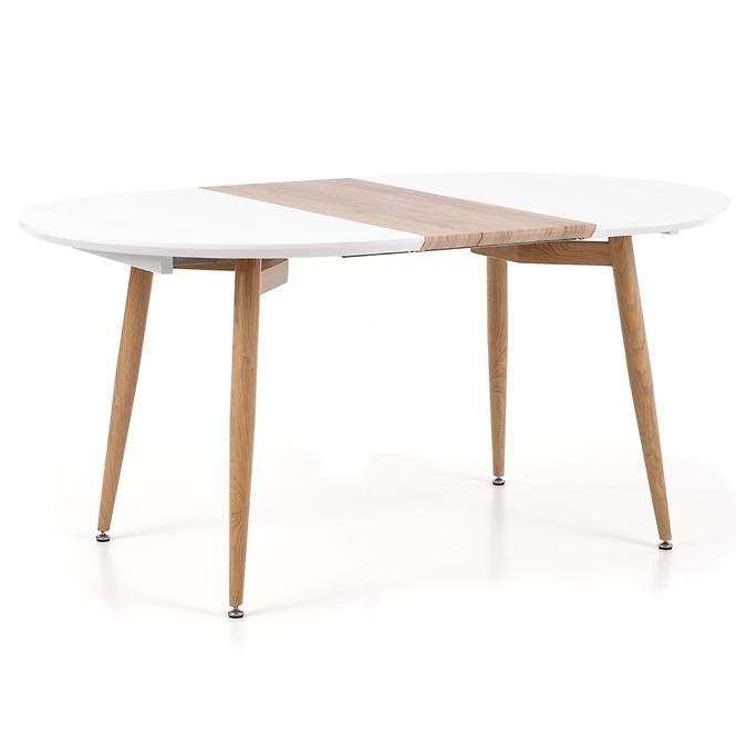 Rozkladací stôl Edward 120/200x100cm Mdf/Oceľ – Biely/Dub San Remo