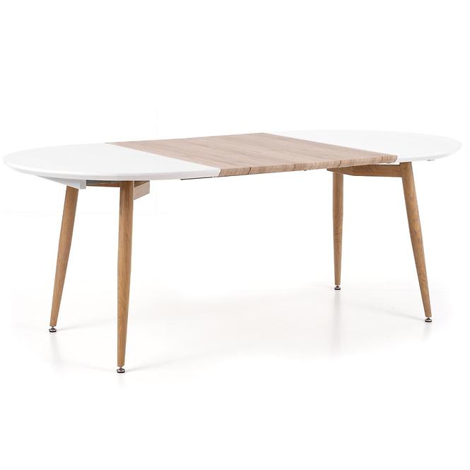 Rozkladací stôl Edward 120/200x100cm Mdf/Oceľ – Biely/Dub San Remo