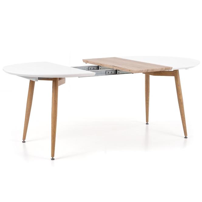 Rozkladací stôl Edward 120/200x100cm Mdf/Oceľ – Biely/Dub San Remo