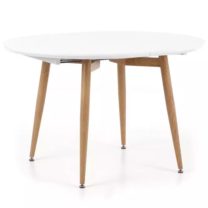 Rozkladací stôl Edward 120/200x100cm Mdf/Oceľ – Biely/Dub San Remo