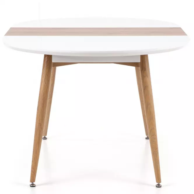 Rozkladací stôl Edward 120/200x100cm Mdf/Oceľ – Biely/Dub San Remo