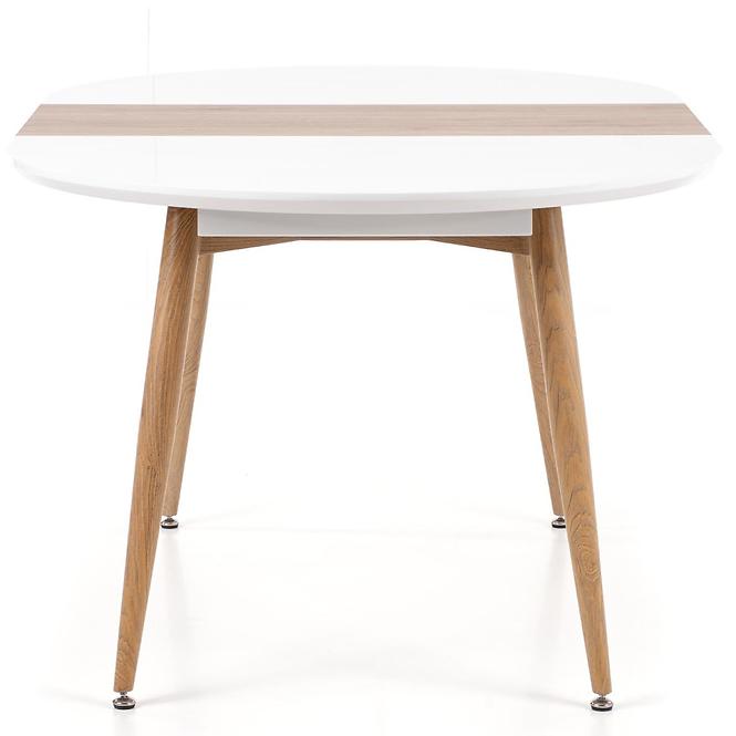 Rozkladací stôl Edward 120/200x100cm Mdf/Oceľ – Biely/Dub San Remo