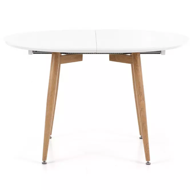 Rozkladací stôl Edward 120/200x100cm Mdf/Oceľ – Biely/Dub San Remo