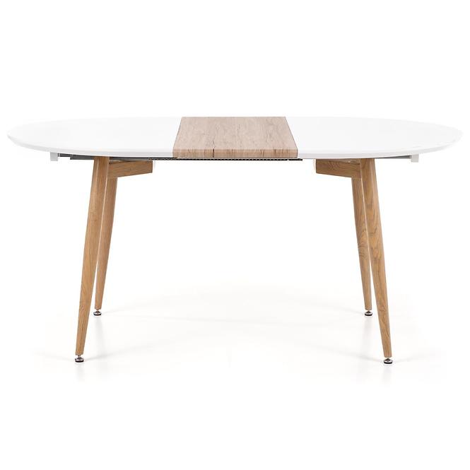 Rozkladací stôl Edward 120/200x100cm Mdf/Oceľ – Biely/Dub San Remo
