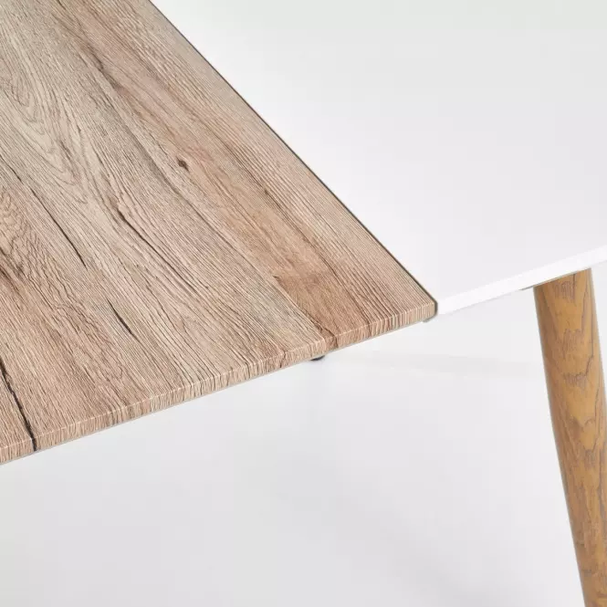 Rozkladací stôl Edward 120/200x100cm Mdf/Oceľ – Biely/Dub San Remo