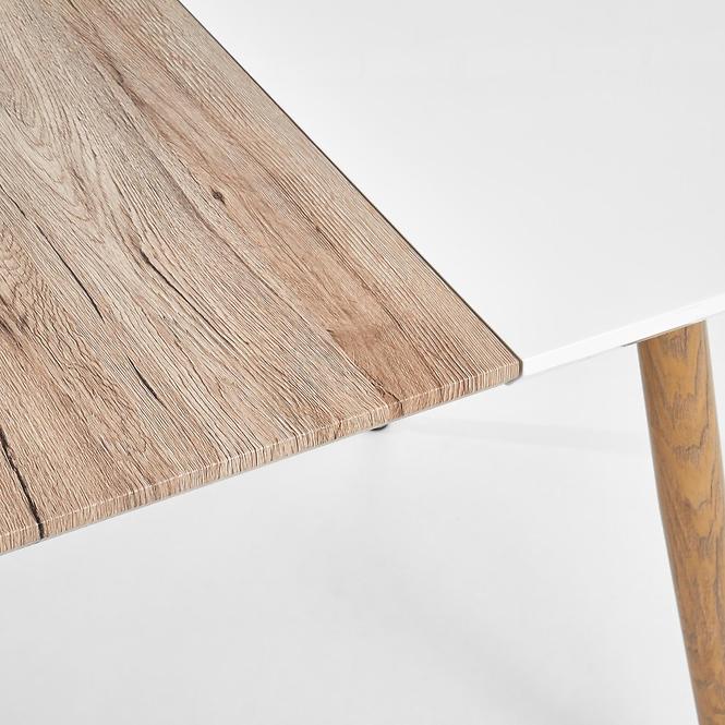 Rozkladací stôl Edward 120/200x100cm Mdf/Oceľ – Biely/Dub San Remo