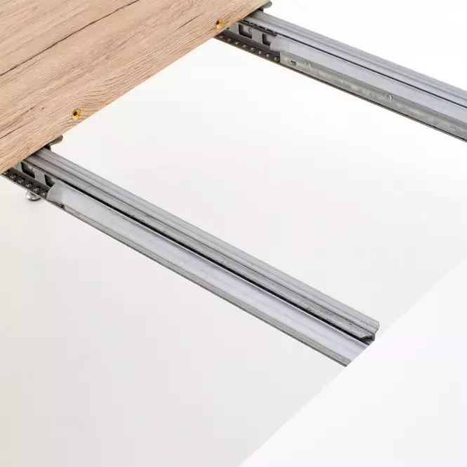 Rozkladací stôl Caliber 160/200x90cm Biely Mat/Dub San Remo/Naturalny