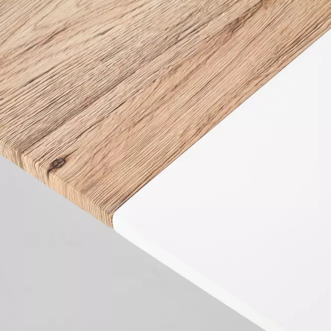Rozkladací stôl Caliber 160/200x90cm Biely Mat/Dub San Remo/Naturalny