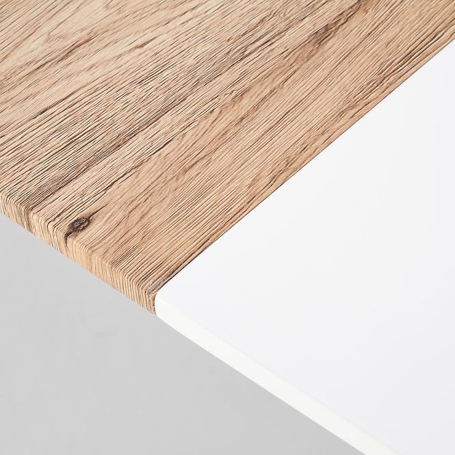 Rozkladací stôl Caliber 160/200x90cm Biely Mat/Dub San Remo/Naturalny