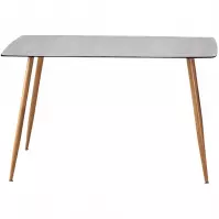 Stôl Next 130x80 Sklo/Oceľ – Dymiony/Dub Med