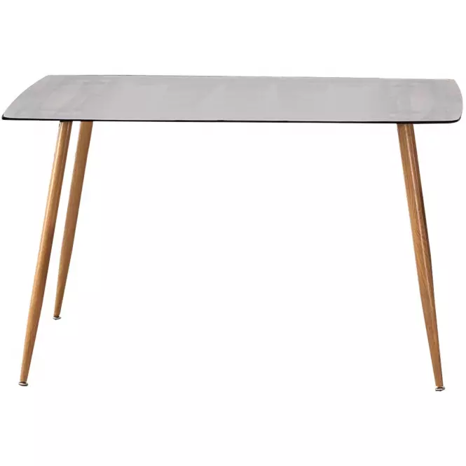 Stôl Next 130x80 Sklo/Oceľ – Dymiony/Dub Med