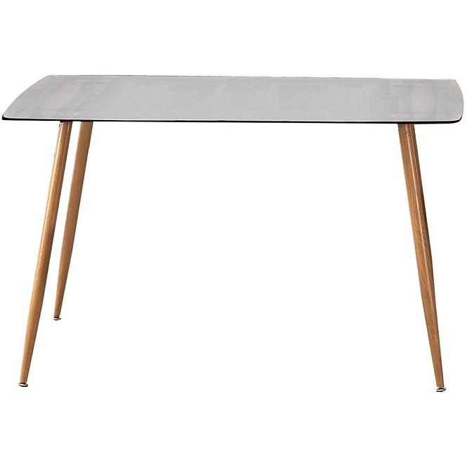 Stôl Next 130x80 Sklo/Oceľ – Dymiony/Dub Med