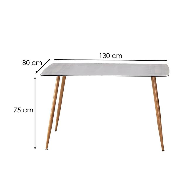 Stôl Next 130x80 Sklo/Oceľ – Dymiony/Dub Med,2