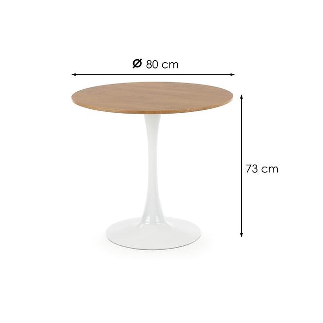 Stôl Sting 80 Mdf/Oceľ – Dub Zlatá/Biely,2