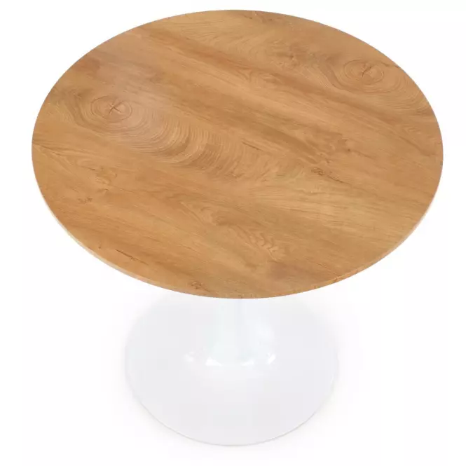 Stôl Sting 80 Mdf/Oceľ – Dub Zlatá/Biely