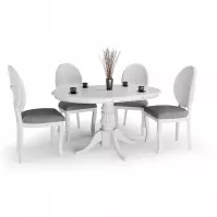 Rozkladací stôl William 90/124x90cm Mdf/Drevo – Biely