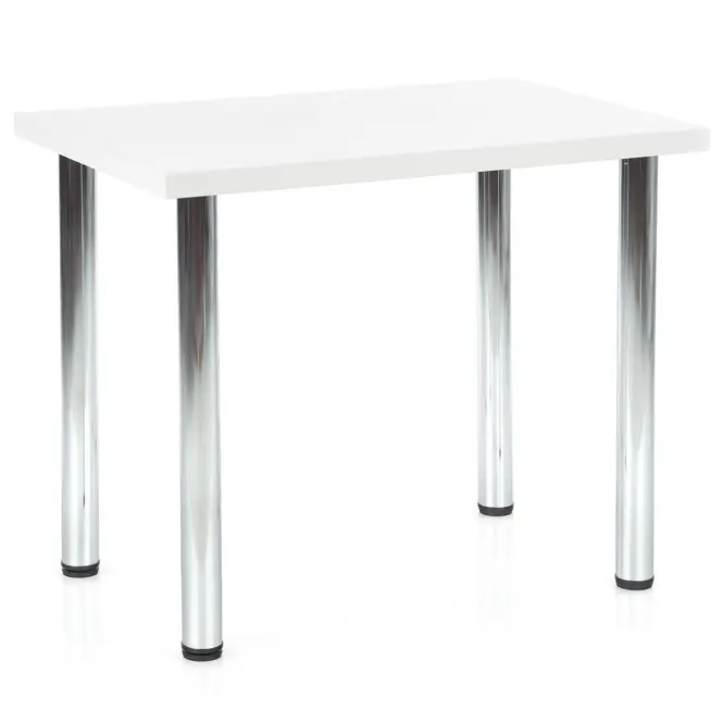 Stôl Modex A) 90x60 Doska/Oceľ – Biely Mat