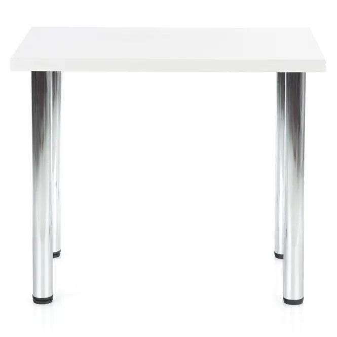Stôl Modex A) 90x60 Doska/Oceľ – Biely Mat,2
