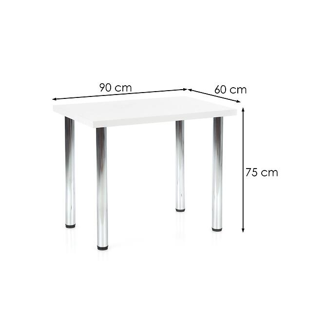 Stôl Modex A) 90x60 Doska/Oceľ – Biely Mat