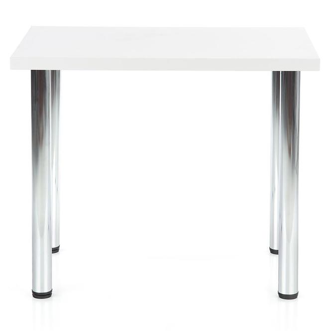 Stôl Modex A) 90x60 Płyta/Oceľ – Biely Mat,2