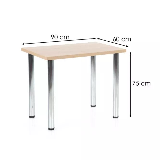 Stôl Modex A) 90x60 Płyta/Oceľ – Dub Sonoma