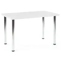 Stôl Modex B) 120x68 doska/oceľ – Biely Mat