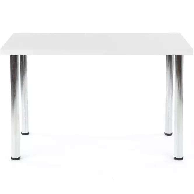 Stôl Modex B) 120x68 Płyta/Oceľ – Biely Mat