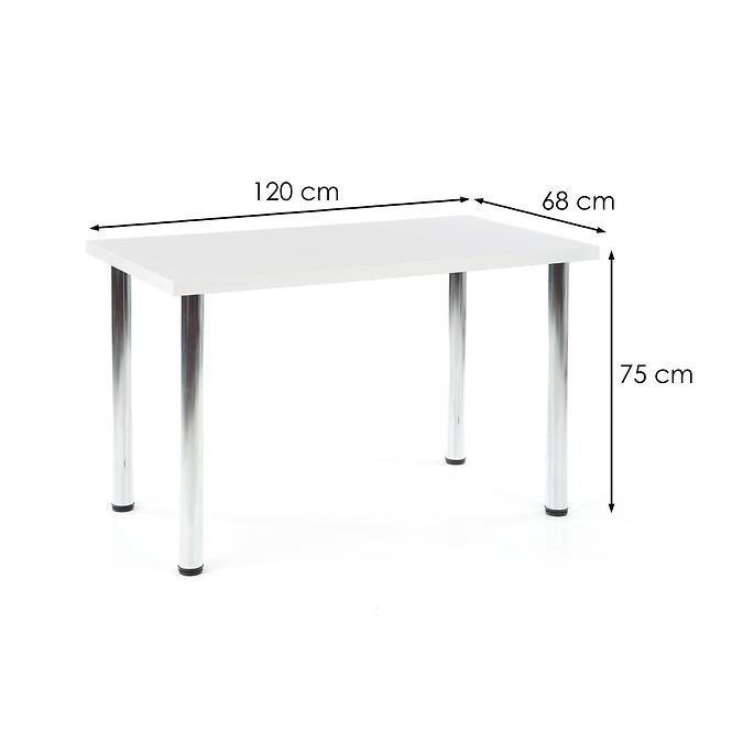 Stôl Modex B) 120x68 Płyta/Oceľ – Biely Mat,3