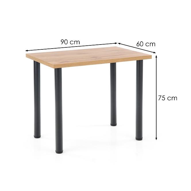 Stôl Modex 2 A) 90x60 Płyta/Oceľ – Dub Wotan,2
