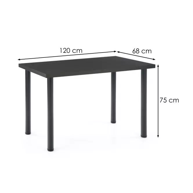 Stôl Modex 2 B) 120x68 Płyta/Oceľ – Antracyt