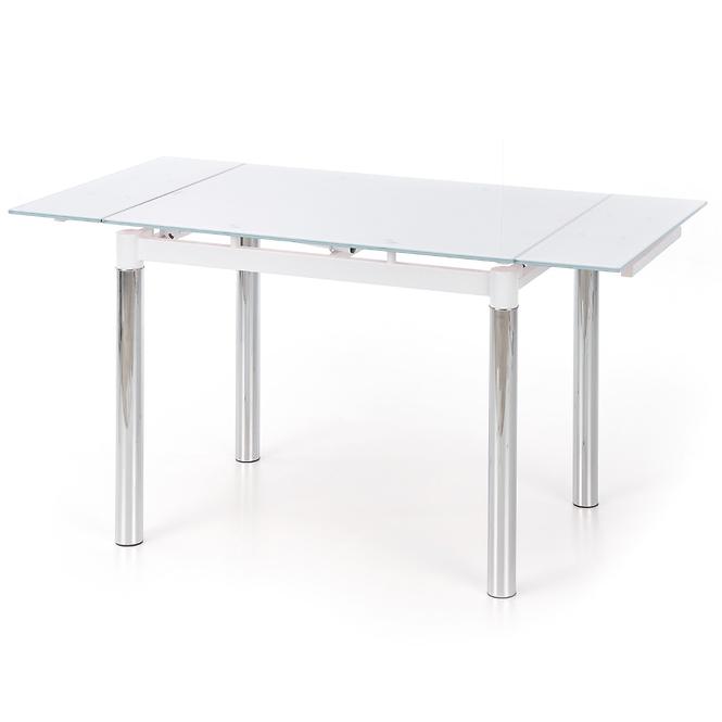Rozkladací stôl Logan 2 96/142x70cm Sklo/Oceľ – Biely