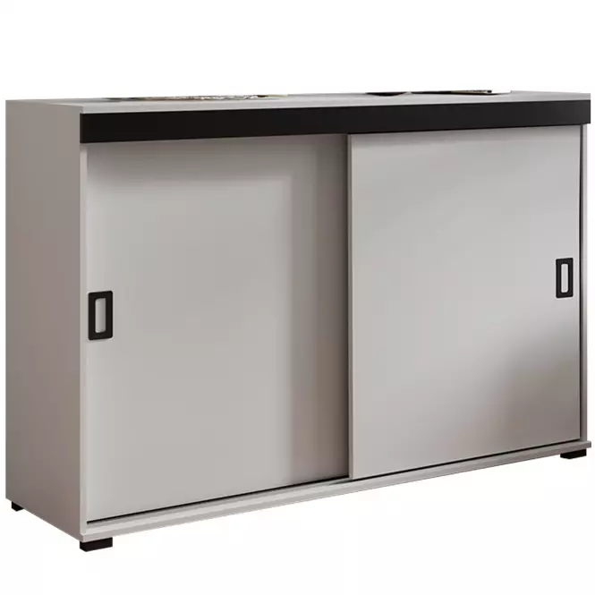 Komoda Retro 120 Biely + Čierna Rukoväte