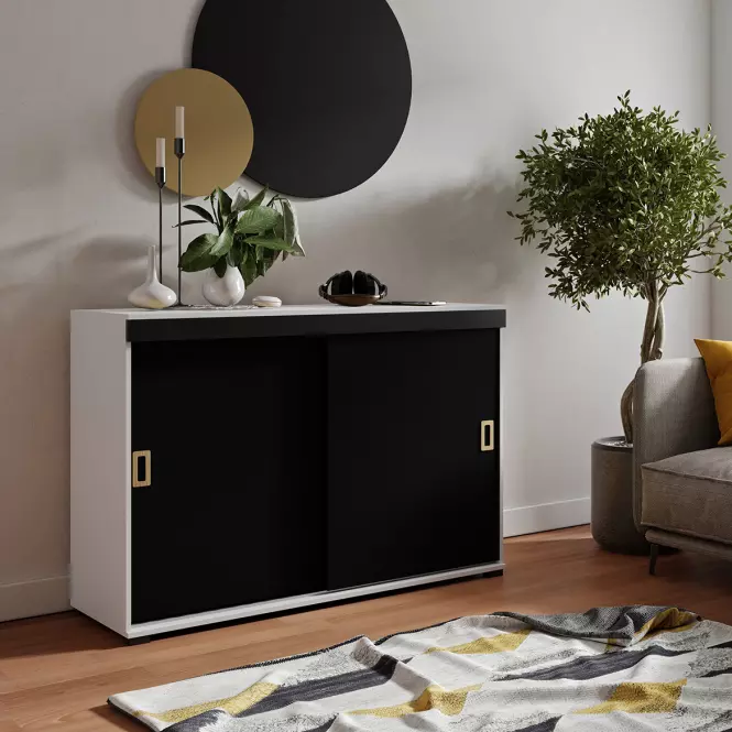 Komoda Retro 120 Biely/Čierna + Craft Rukoväte