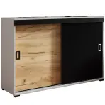 Komoda Retro 120 Biely/Craft/Čierna + Rukoväte Biely I Čierna