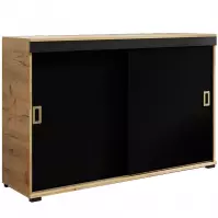 Komoda Retro 140 Craft/Čierna + Craft Rukoväte