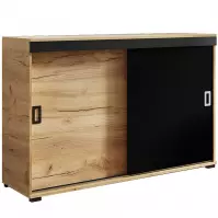 Komoda Retro 140 Craft/Čierna + Rukoväte Biely I Čierna