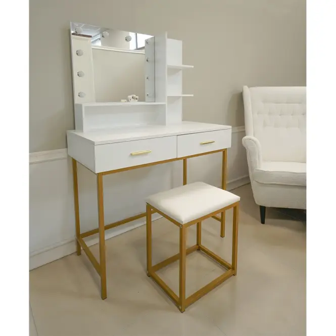Toaletný stolík Aurora + sedadlo,5