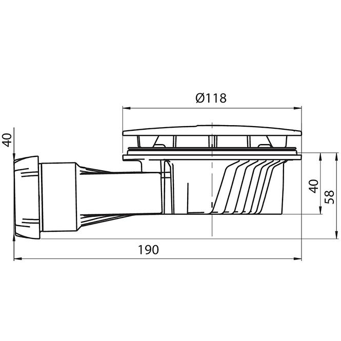 Vaničkový odtok Slim čierny mat Fi 90 mm