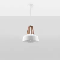 Luster Casco A-0388 biely/prírodné drevo