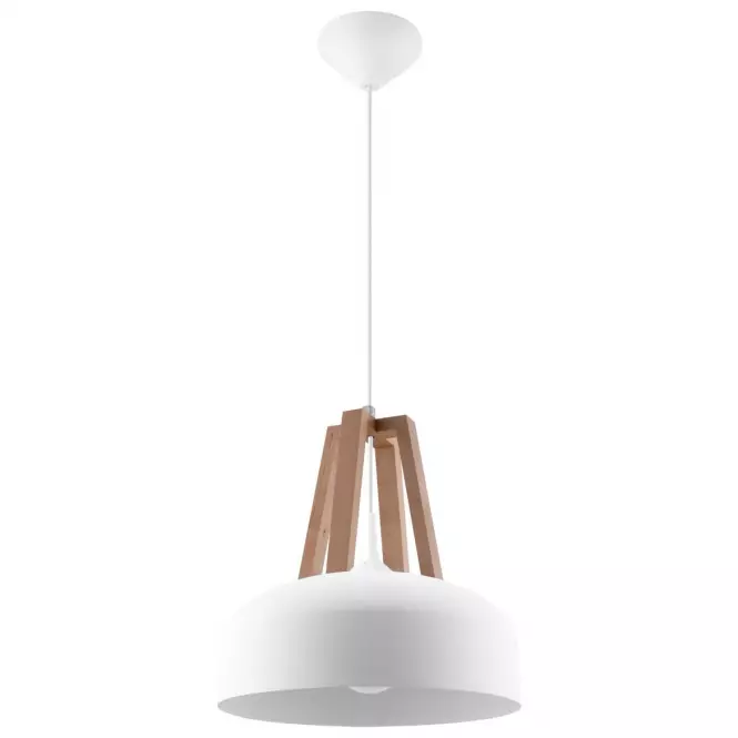 Luster Casco A-0388 biely/prírodné drevo