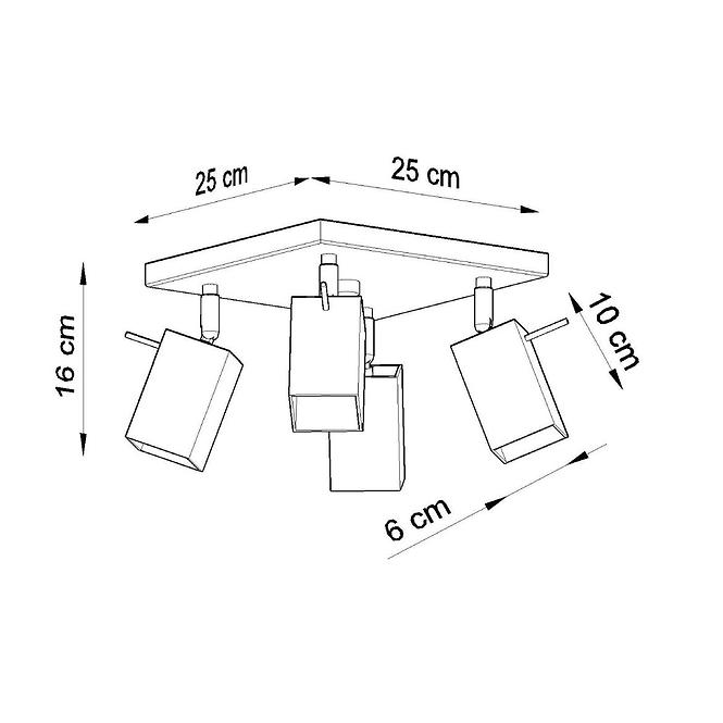 Stropná lampa Merida 4  A-0102 čierna