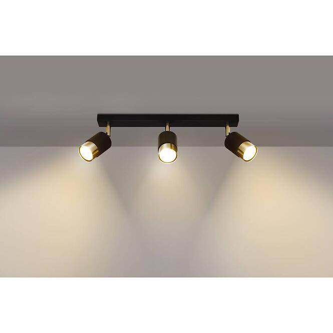 Stropné bodové svietidlo Nero 3 A-1071 čierna/zlatá,2