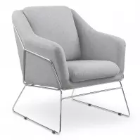 Kreslo Soft svetlý šedá/chróm