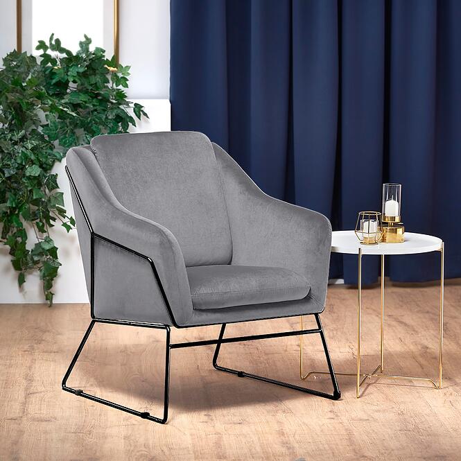 Kreslo Soft 2 svetlosivá/čierna,11