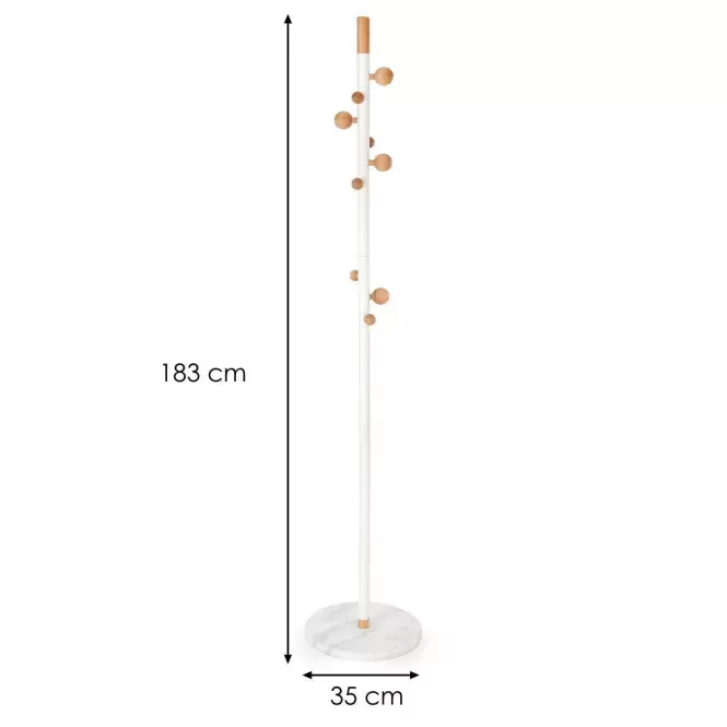 Vešiak W65 Prirodzené/Biely