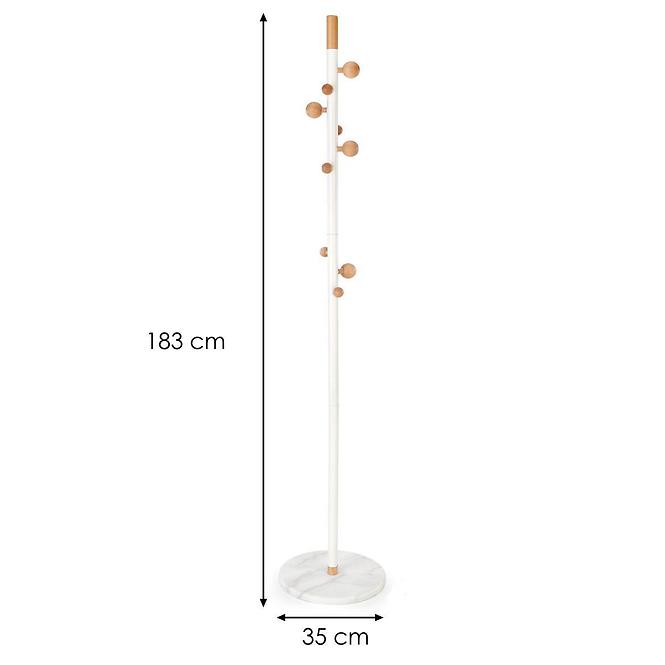 Vešiak W65 Prirodzené/Biely