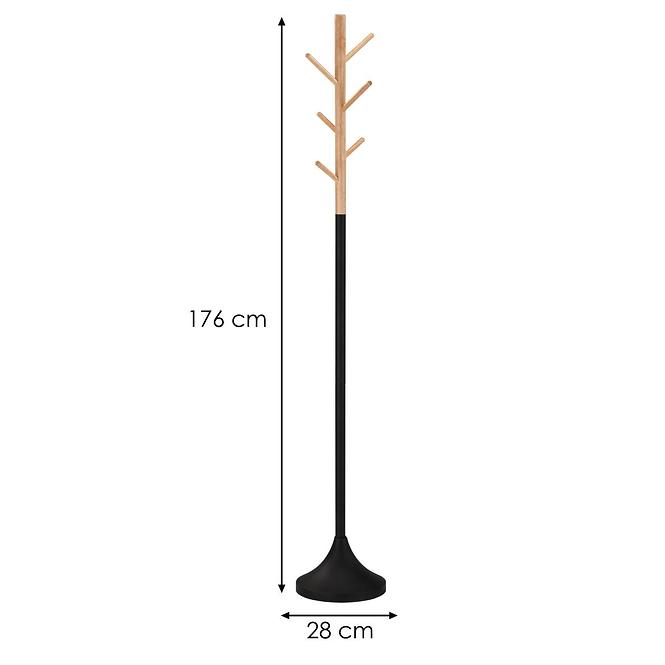 Vešiak W58 Čierna/Prirodzené