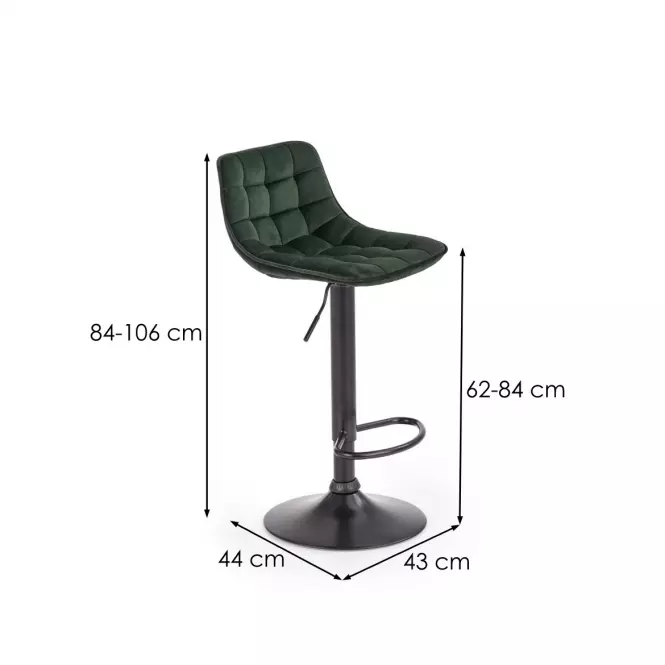 Barová Stolička H-95 Tmavozelený
