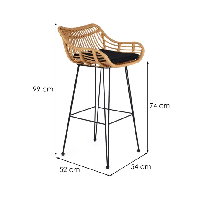 Barová Stolička H-105 prírodná/čierna