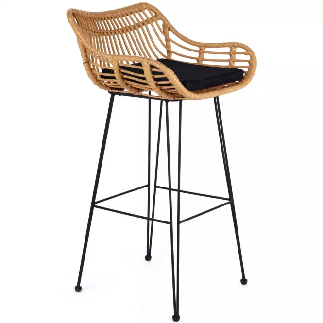 Barová Stolička H-105 Prirodzené/Čierna